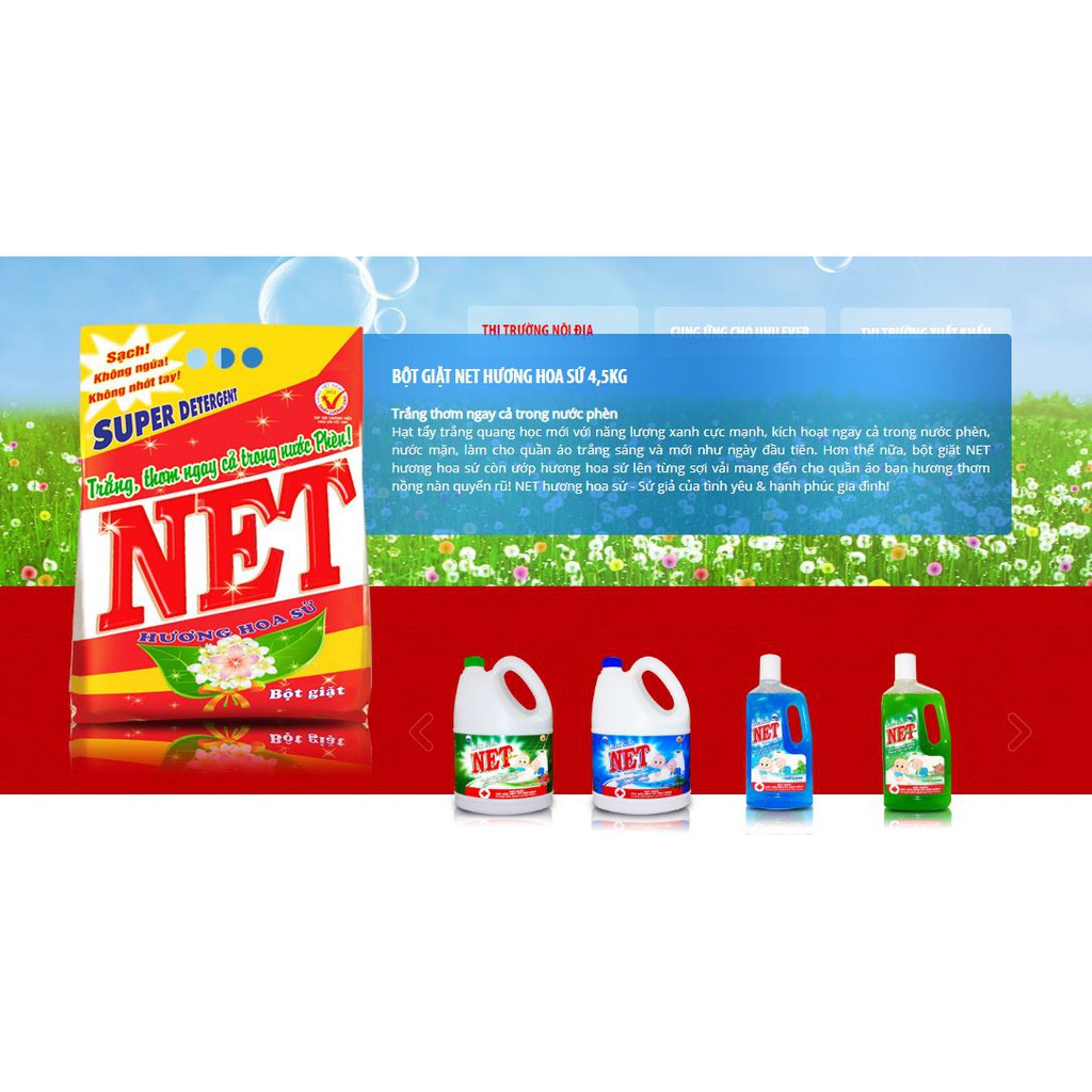 BỘT GIẶT NET HƯƠNG HOA SỨ 6KG