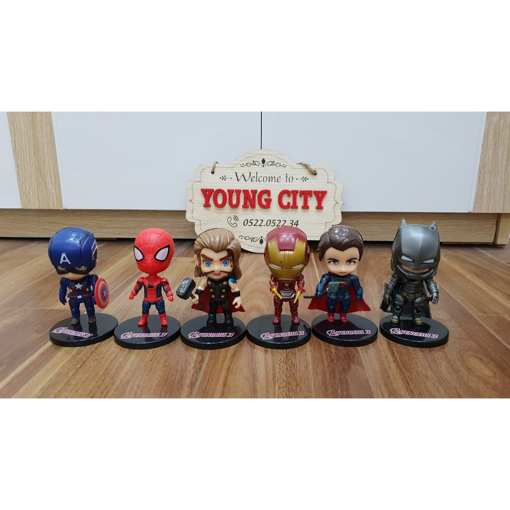 Mô Hình Nhân Vật Avenger Siêu Anh Hùng Chibi( Cả 6 Em ) Youngcityshop