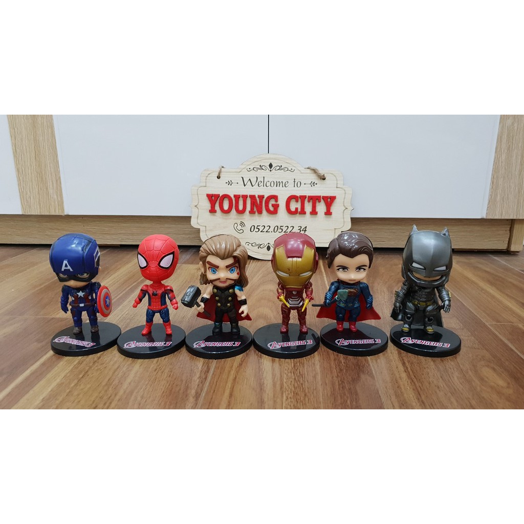 [SALE NGÀY CUỐI] Mô Hình Nhân Vật Avenger Siêu Anh Hùng Chibi( Cả 6 Em )