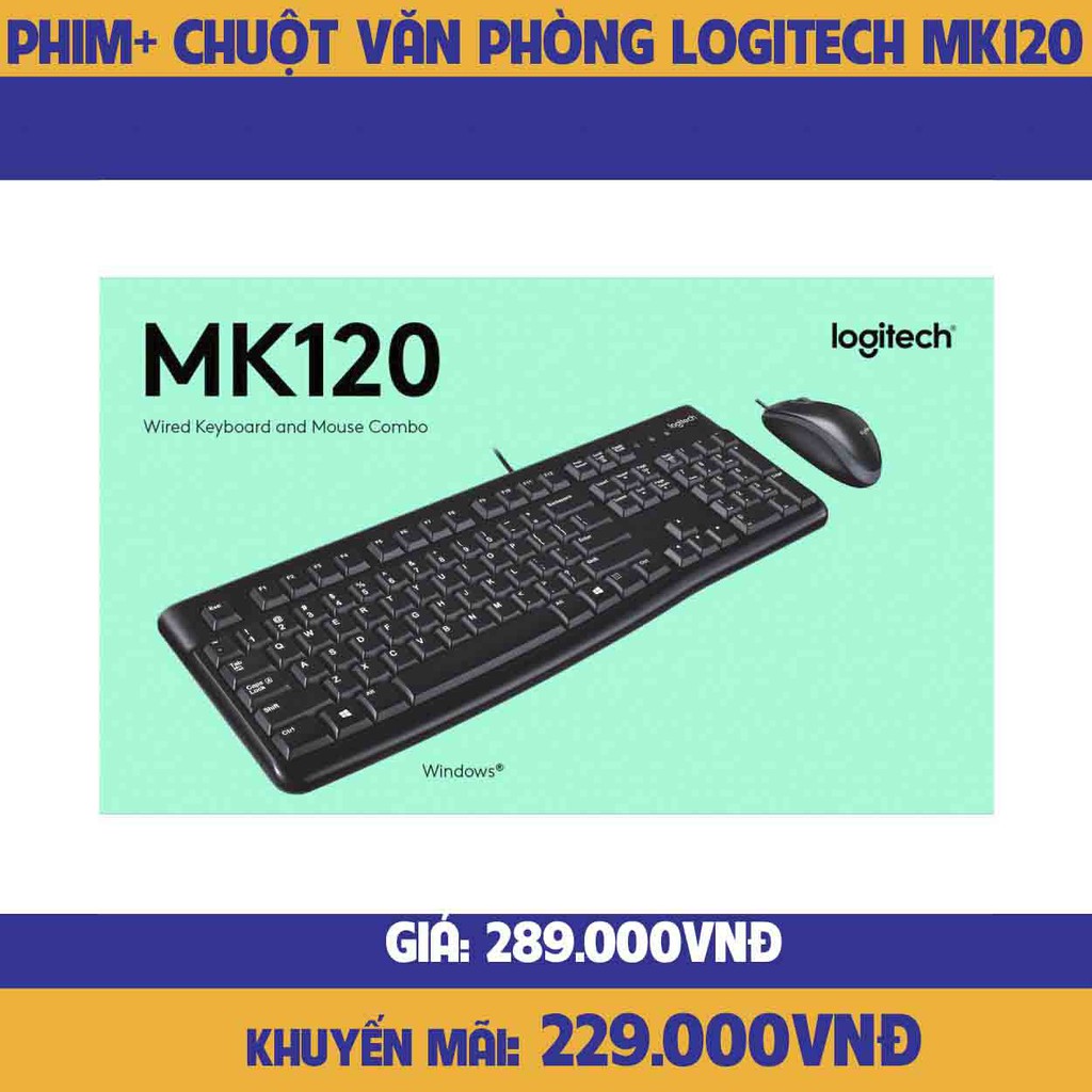 Combo Keyboard + Mouse Logitech MK120 - Hàng Chính Hãng