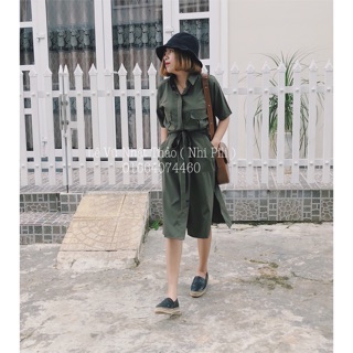 Đầm sơ mi túi hộp