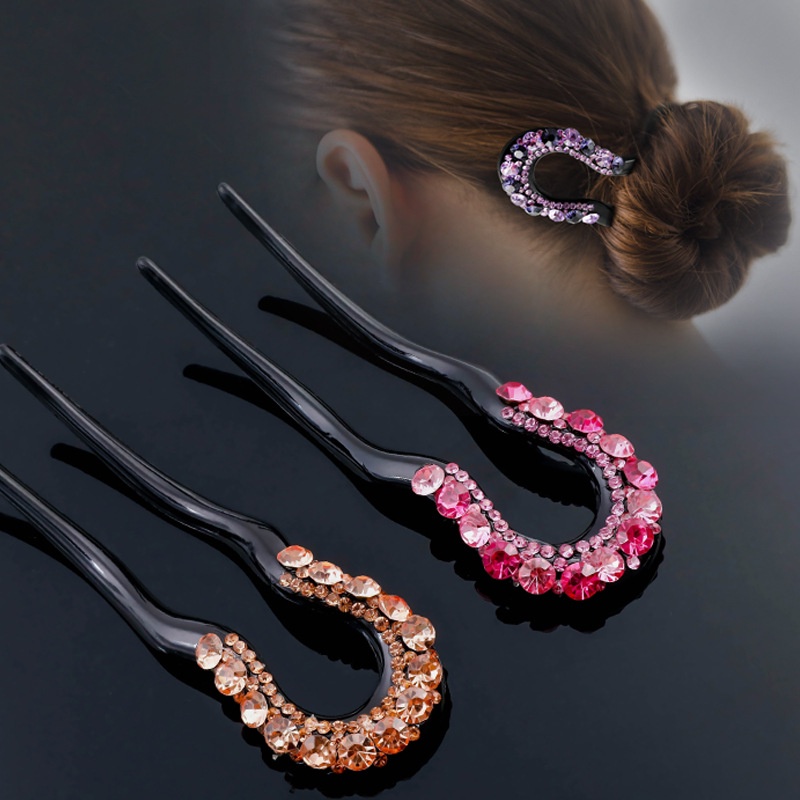 1 trâm cài tóc chữ U siêu xinh lấp lánh