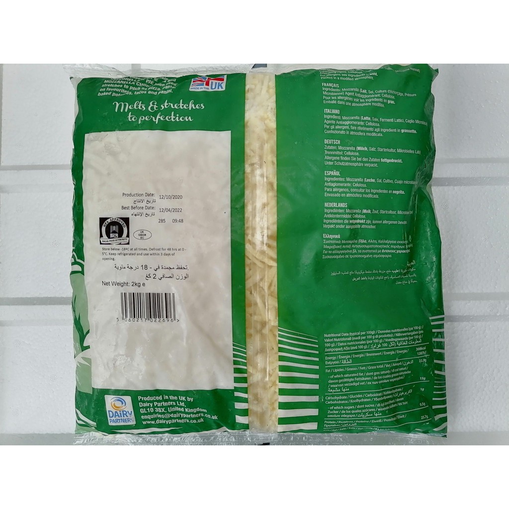 [2 KG] Phô mai sợi Mozzarella / Mix Cheddar DANSCORELLA Chesse (halal)