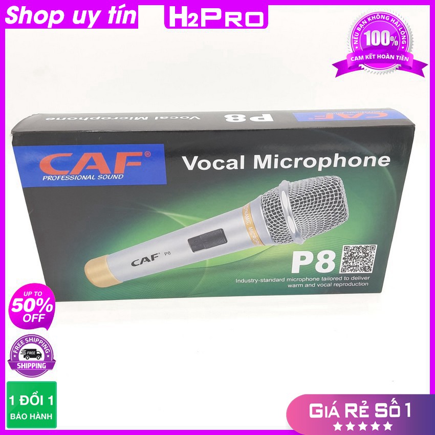 [RẺ VÔ ĐỊCH] Micro karaoke với dây cao cấp CAF P8 H2Pro xịn hát hay chống hú ko bị tạp âm, micro karaoke cao cấp dây dài