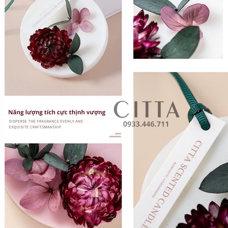 [CITTA]Sáp thơm treo tủ quần áo phòng ngủ phòng khách treo xe sáp thơm hoa khô trang trí Citta-CT010