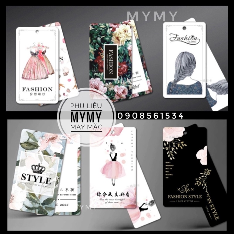 Bộ hai Nhãn giấy Mác giấy thời trang nữ Cao Cấp - 10 bộ không kèm dây  LINK1