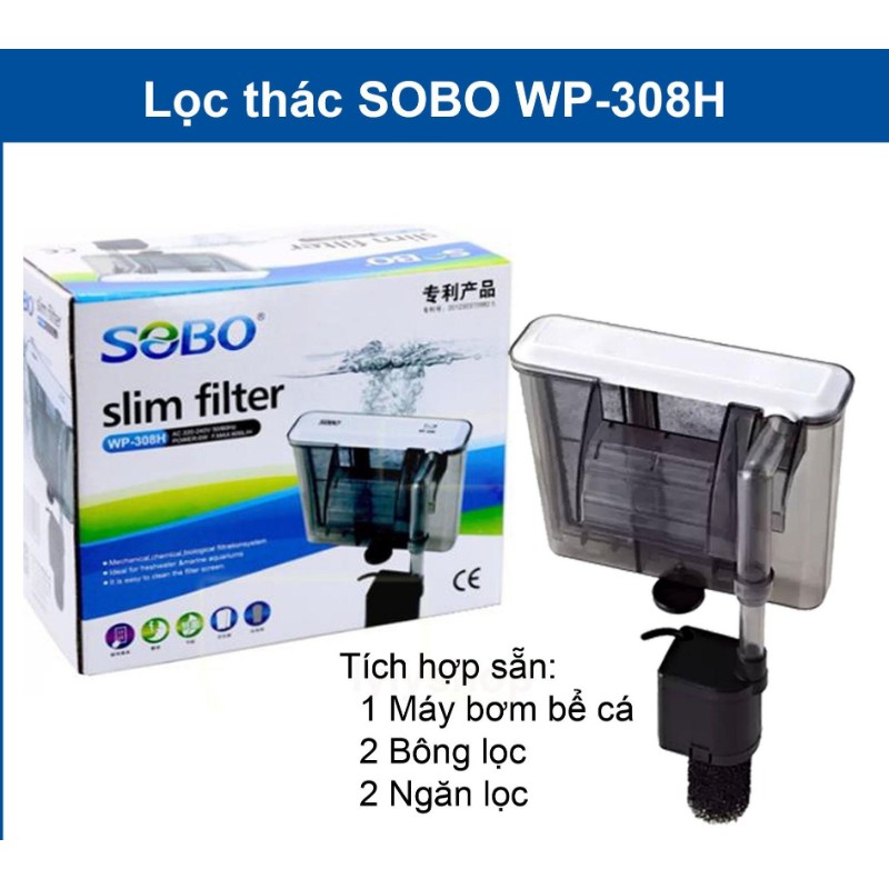 Máy lọc thác treo SOBO WP 308H dành cho hồ cá cảnh