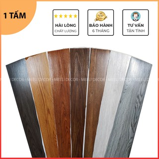 Sàn nhựa giả gỗ tự dán, sẵn keo dễ dán, mặt bóng vân sần loạI tốt 500g dày 2mm - Meeli Decor