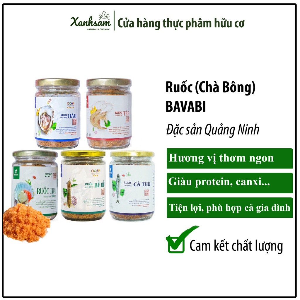 Ruốc (Chà Bông) Cá Thu/Tép/Hàu/Bề Bề/Trai/Ngao Bavabi - Xanhsam Organic