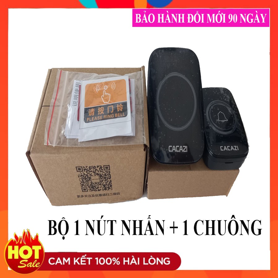 Chuông Cửa Không Dây Cacazi A10 - Nút nhấn chống nước - Hàng chính hãng - Bảo Hành 3 Tháng