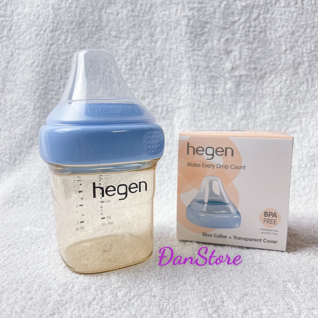 Bình sữa hegen 150ml  240ml 330ml cổ màu xanh- hồng- ghi tím. Bình hegen màu tím chính hãng