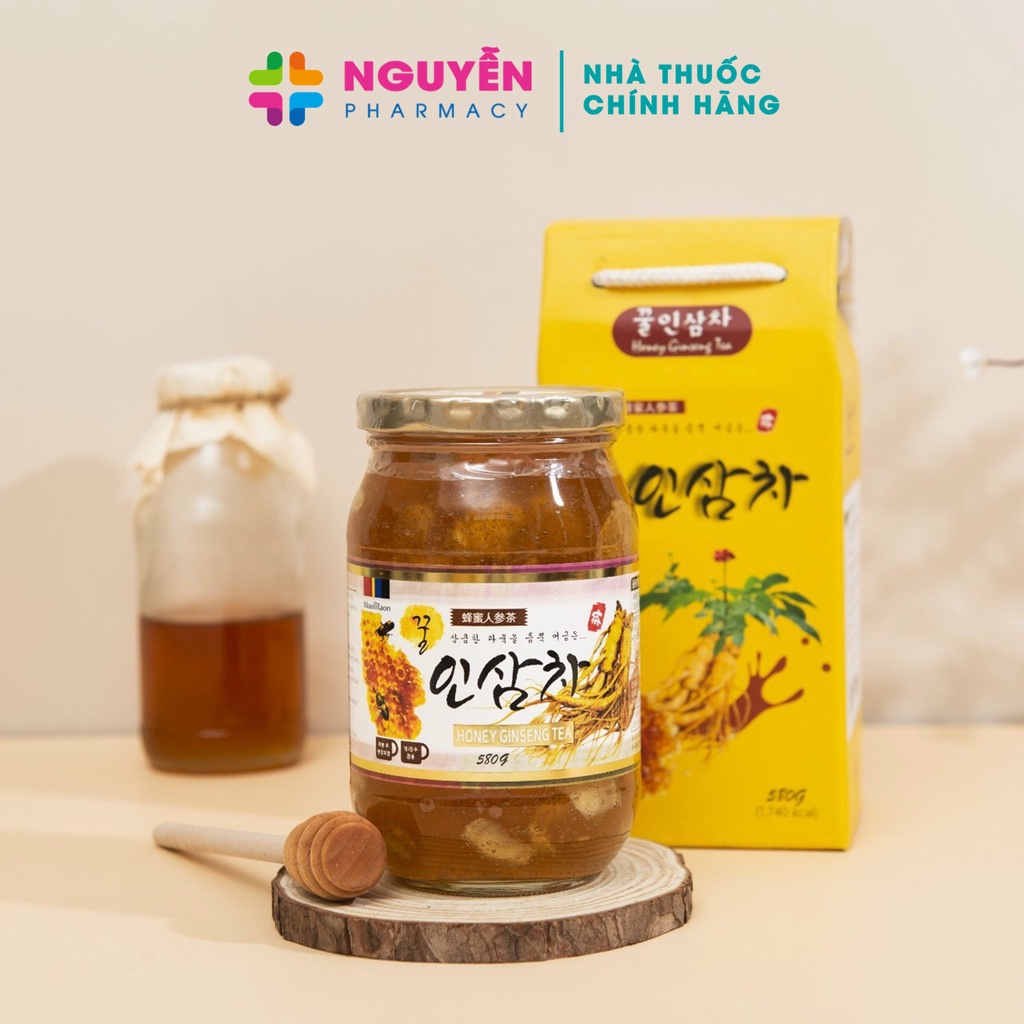 Nhân sâm ngâm mật ong Hàn Quốc Honey Ginseng 580G - Phục hồi thể lực, nâng cao sức khỏe hô hấp