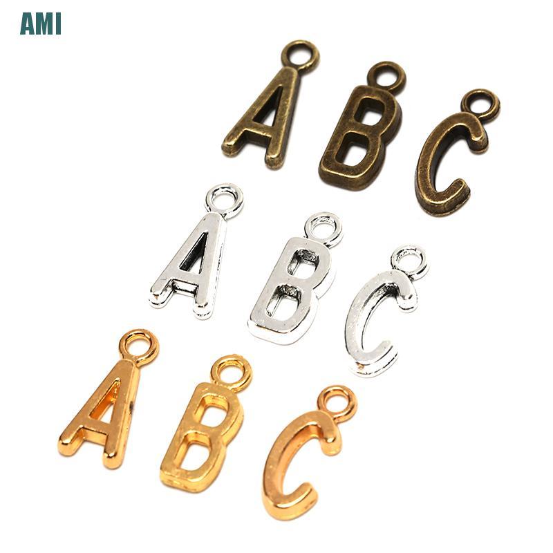 CHARMS Bộ 26 Mặt Dây Chuyền Hình Chữ Cái A-Z Màu Bạc / Vàng