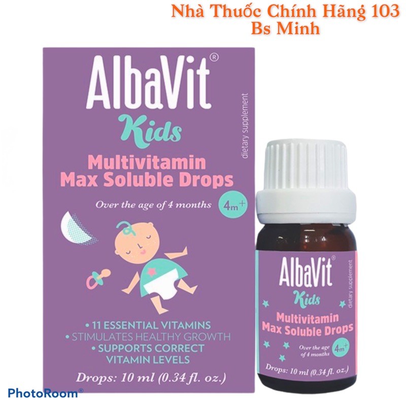 Albavit Kid Multivitamin Max Soluble Drops  10ml - Bổ sung các nhóm vitamin giúp củng cố và phát triển ở trẻ nhỏ