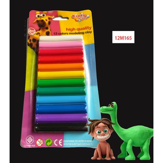 Bộ 12 đất sét nặn màu từ bột tự nhiên an toàn cho bé chính hãng Kid Clay Thái Lan