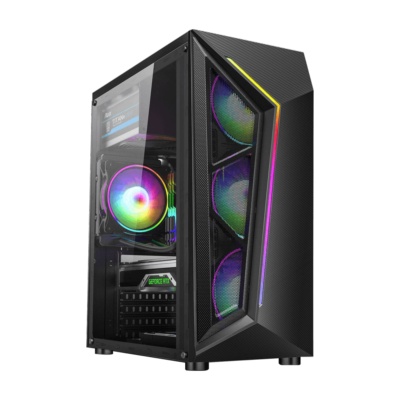 THÙNG MÁY TÍNH CASE AAP PLUS GAMING LED RGB (Hông trong suốt). VI TÍNH QUỐC DUY.