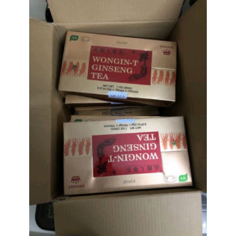 Hộp nhỏ 10 gói trà sâm wongin-t dùng thử date 2023