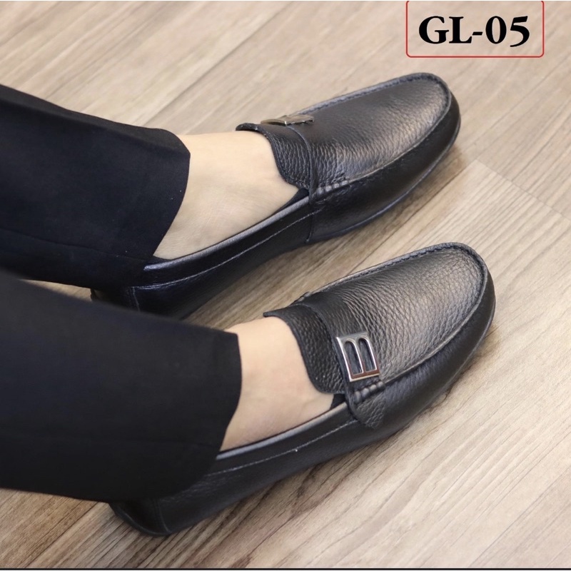 Giày lười GC khuy B trẻ trung đế cao su khâu chỉ chăc chắn bảo hành da 12 tháng