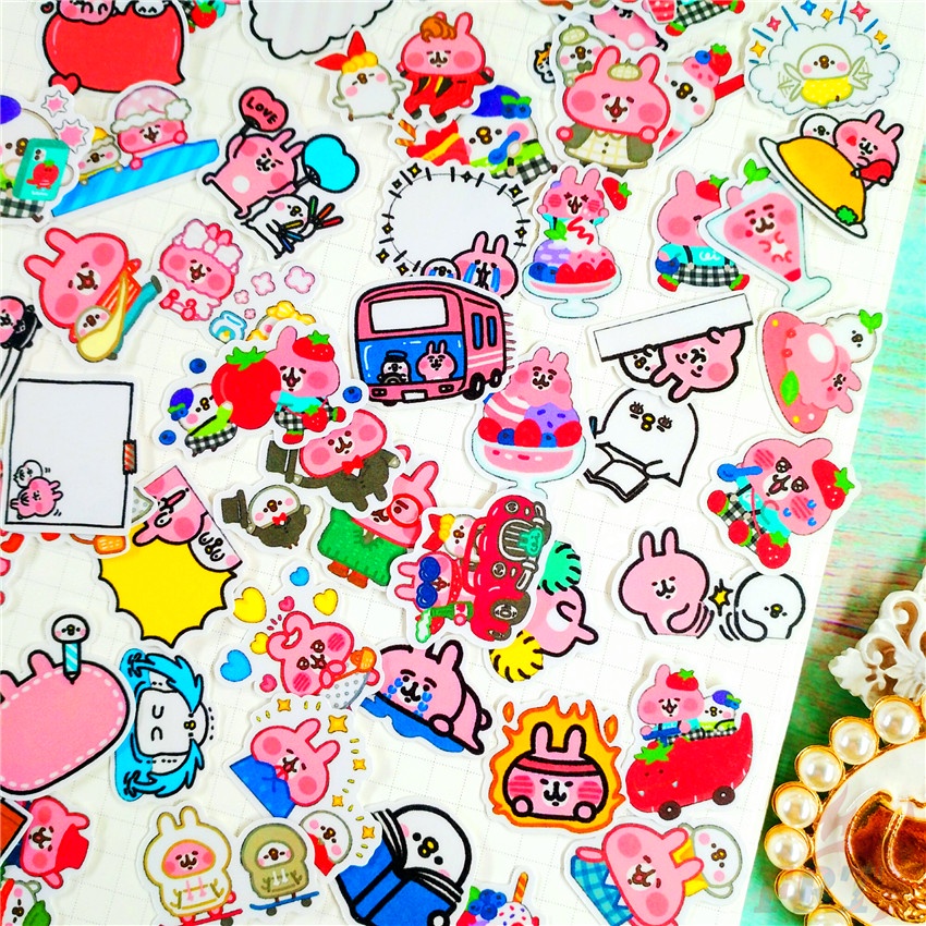 ★★★ Sticker Dán Trang Trí Nhật Ký Mini Kanahei Q-5 ★★★ 60 Miếng Dán Trang Trí Album Thời Trang (Size: 2~3cm)