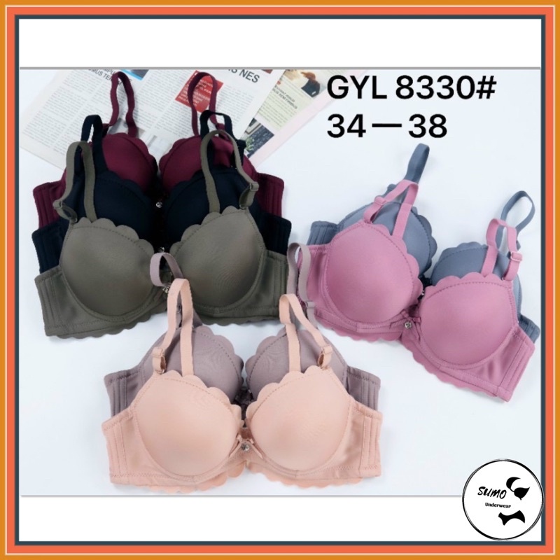 Áo lót nữ trơn viền gợn sóng, quả tròn, mút đệm 2,5cm siêu mềm ôm, nâng ngực, có gọng định hình chống chảy xệ. SUMO 8330