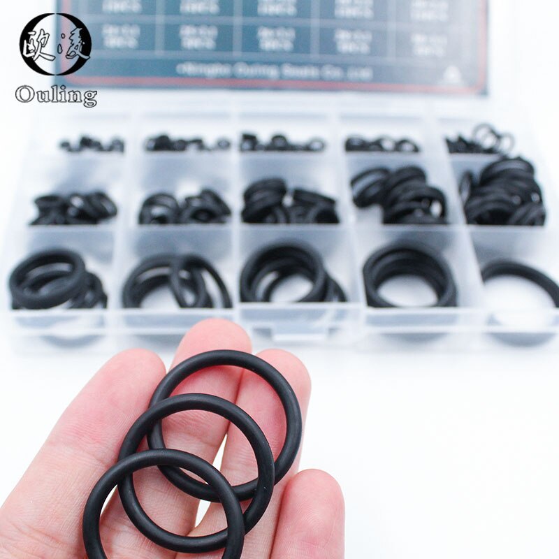 Set 200 Vòng Đệm Cao Su NBR 15 Kích Cỡ Màu Đen