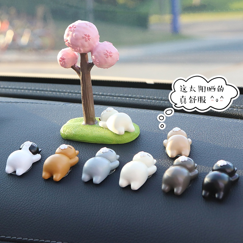 Bộ 8 Búp Bê Hình Mèo Và Cây Hoa Dễ Thương Dùng Trang Trí Xe Hơi