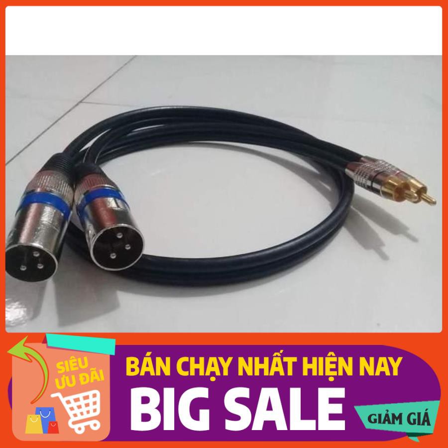 Cặp giắc jack canon cái đực ra AV RCA bông sen 100cm