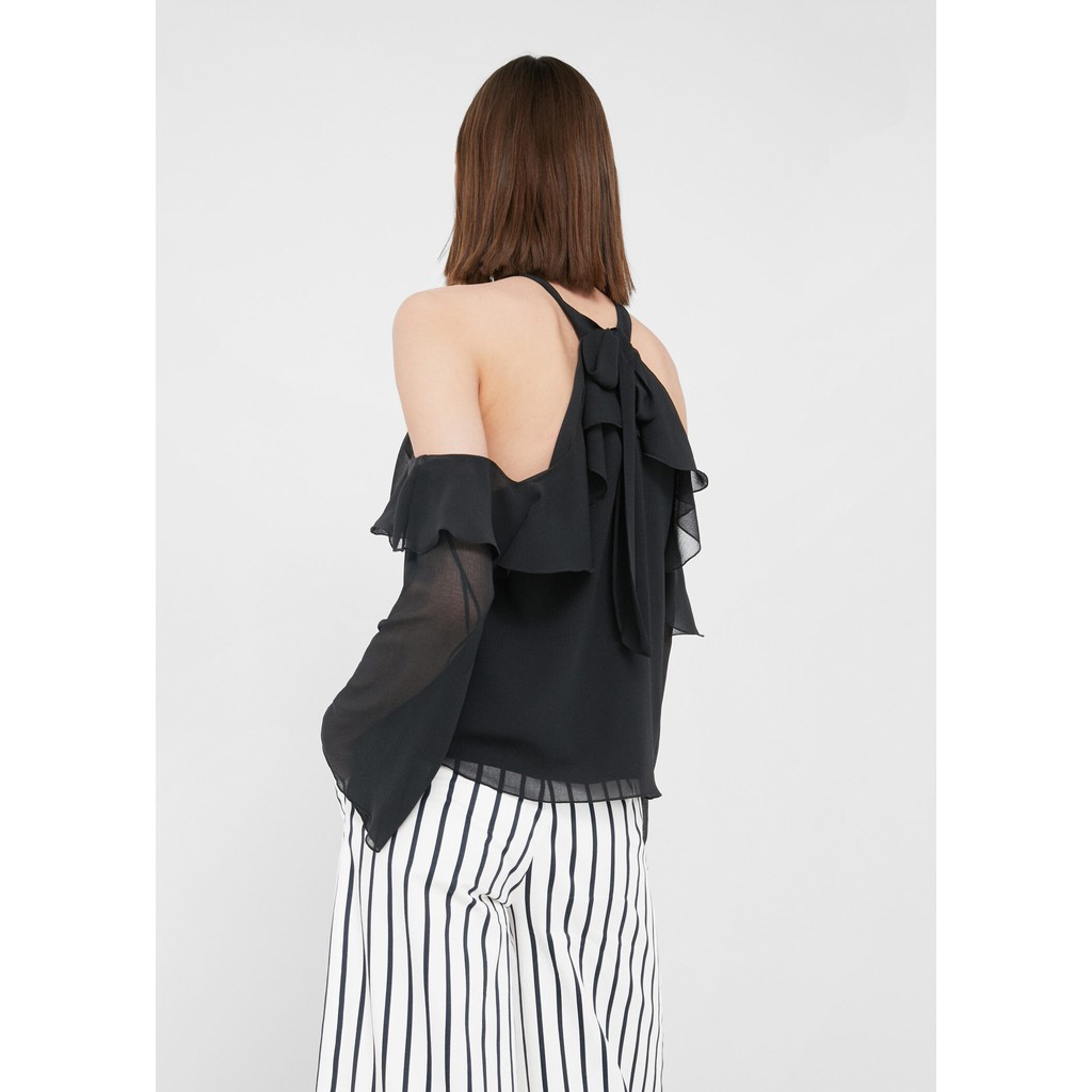 [Mã FASHIONMANGO giảm Giảm 25% tối đa 100k đơn từ 300k] Áo kiểu Mango Nữ Đen Off shoulders - 81017604