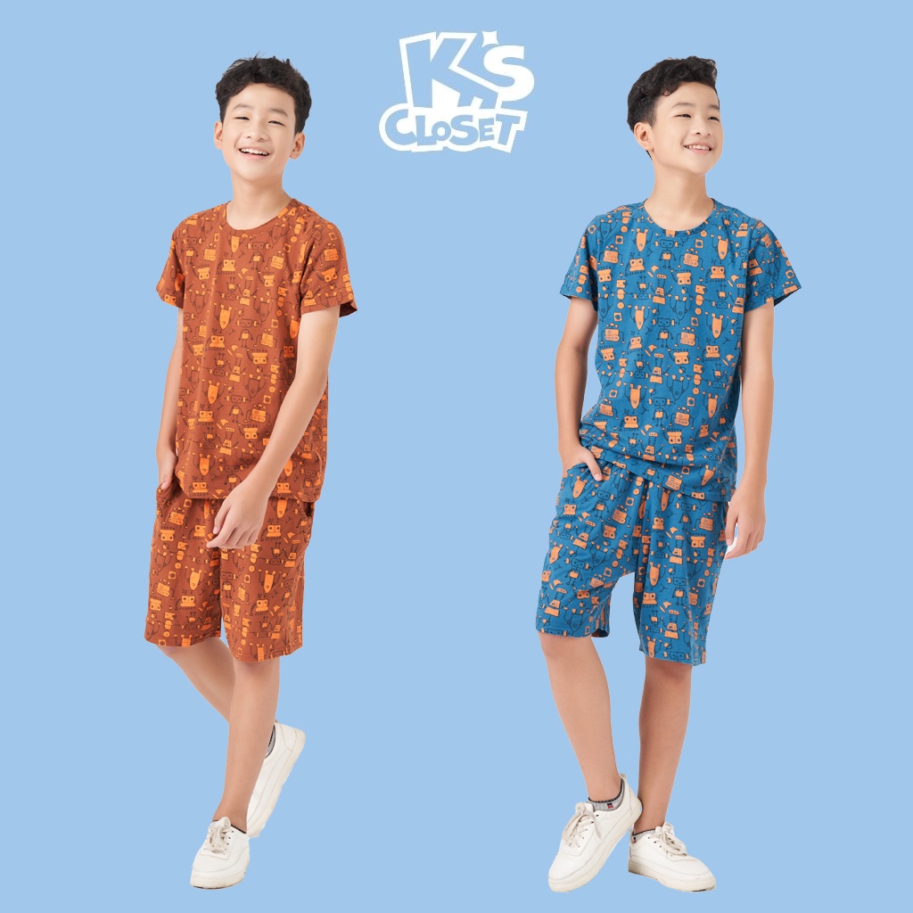 Bộ Quần Áo Cotton Cộc Tay Cho Bé Trai (10 - 14 Tuổi) K's Closet T115ONS TMMN