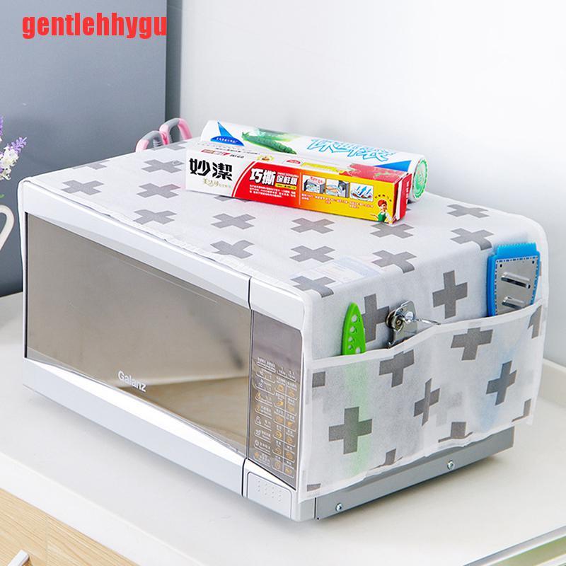 [gentlehhygu]Waterproof Srorager Double Pockets Microwave Dust Cover Microwave Oven Hood