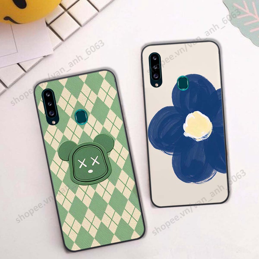 Ốp lưng Samsung A20s in hình hoa, gấu rich bear nghệ thuật, thời trang
