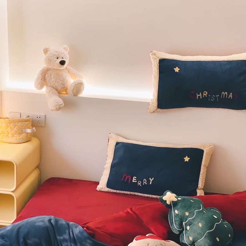 Set Bộ Vỏ Chăn Ga Giáng Sinh, Chất Nỉ Nhung Mịn_shinbedding