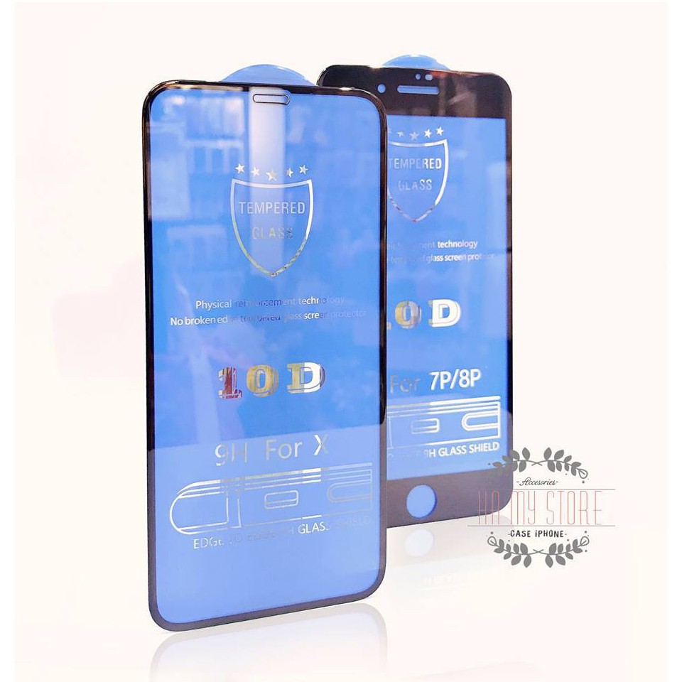 COMBO 3 KÍNH CƯỜNG LỰC 10D FULL MÀN IP ĐỦ DÒNG MÁY 6/7/6+/7+/8+/X/XS MAX