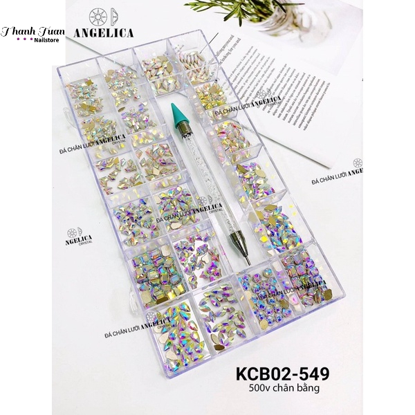 Khay Đá Nail Chân Bằng Angelica tặng kèm bút chấm đá 2 đầu- Phụ kiện đồ nail
