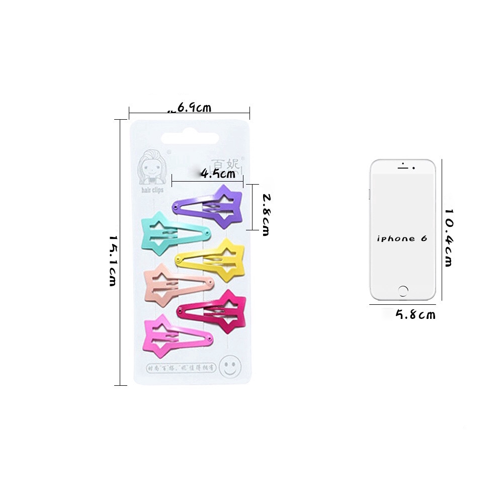 Set 6 Kẹp Tóc BB Màu Kẹo Thời Trang Dành Cho Nữ