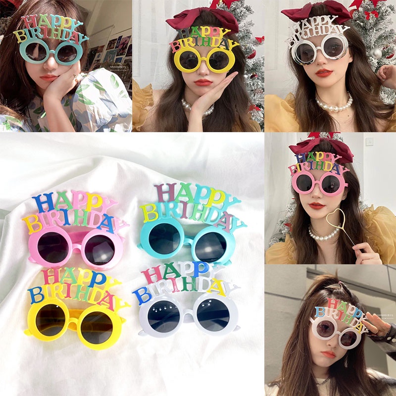 Mắt Kính In Chữ Happy Birthday Ngộ Nghĩnh