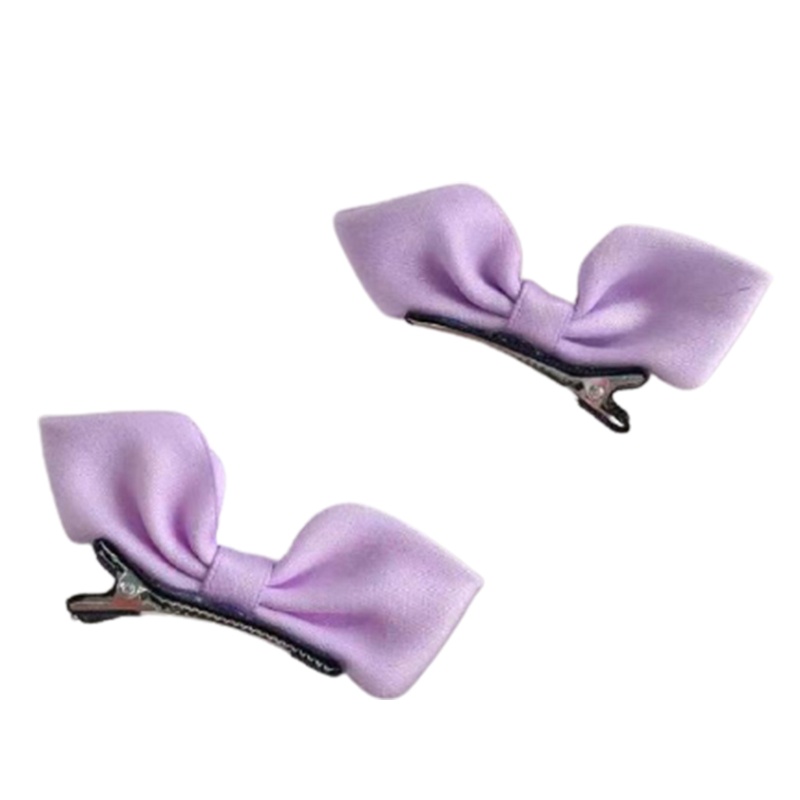 Kẹp Tóc Hình Nơ Màu Trơn Dễ Thương Dành Cho Nữ