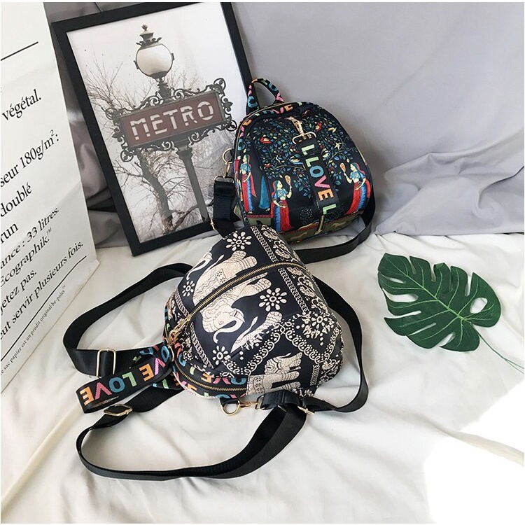 Ba Lô Vải Oxford Nhỏ Đơn Giản Màu Tương Phản Chống Thấm Nước Phong Cách Mới Phổ Biến Cho Nữ