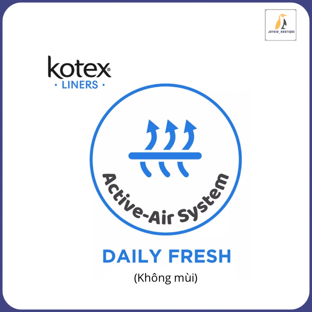 Băng vệ sinh Kotex Liners Regular hàng ngày không mùi 96 miếng