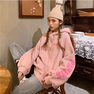 Áo hoodie hồng nữ form rộng , áo hoodie form rộng nữ màu hồng thời trang quảng châu chất đẹp
