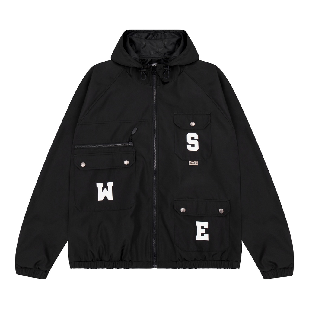 SWE - Áo khoác unisex BOX JACKET V2 vải dù trượt nước túi hộp có mũ trùm đầu