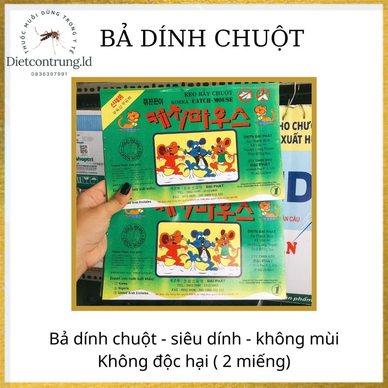 [ 2 miếng bả dính chuột ( bằng giấy) - siêu dính - không mùi - không độc hại ]
