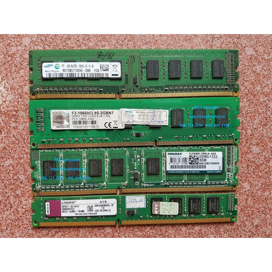 RAM Máy Tính DDR3 - 2GB - bus 1600MHz-1333mhz