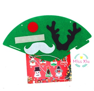 Nón noel tự trang trí bằng giấy