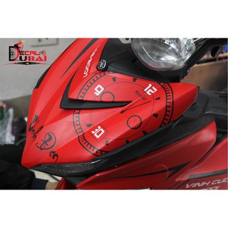 Tem trùm exciter 150 đỏ nhám đồng hồ