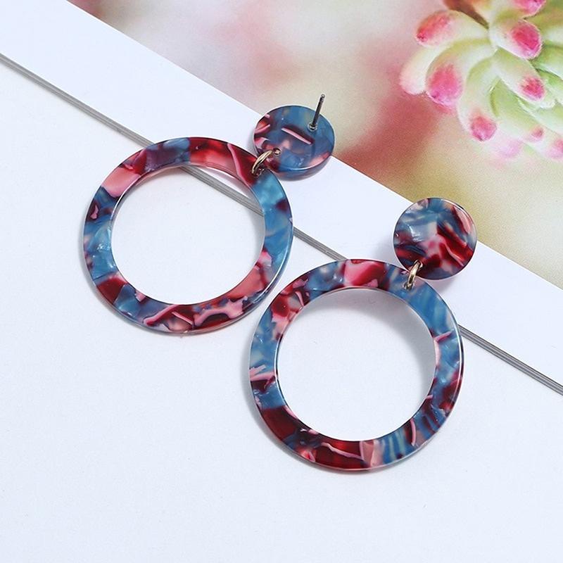 Bông tai hình tròn họa tiết da báo thời trang