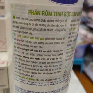 Phấn rôm Chicco tinh bột gạo cho bé sơ sinh