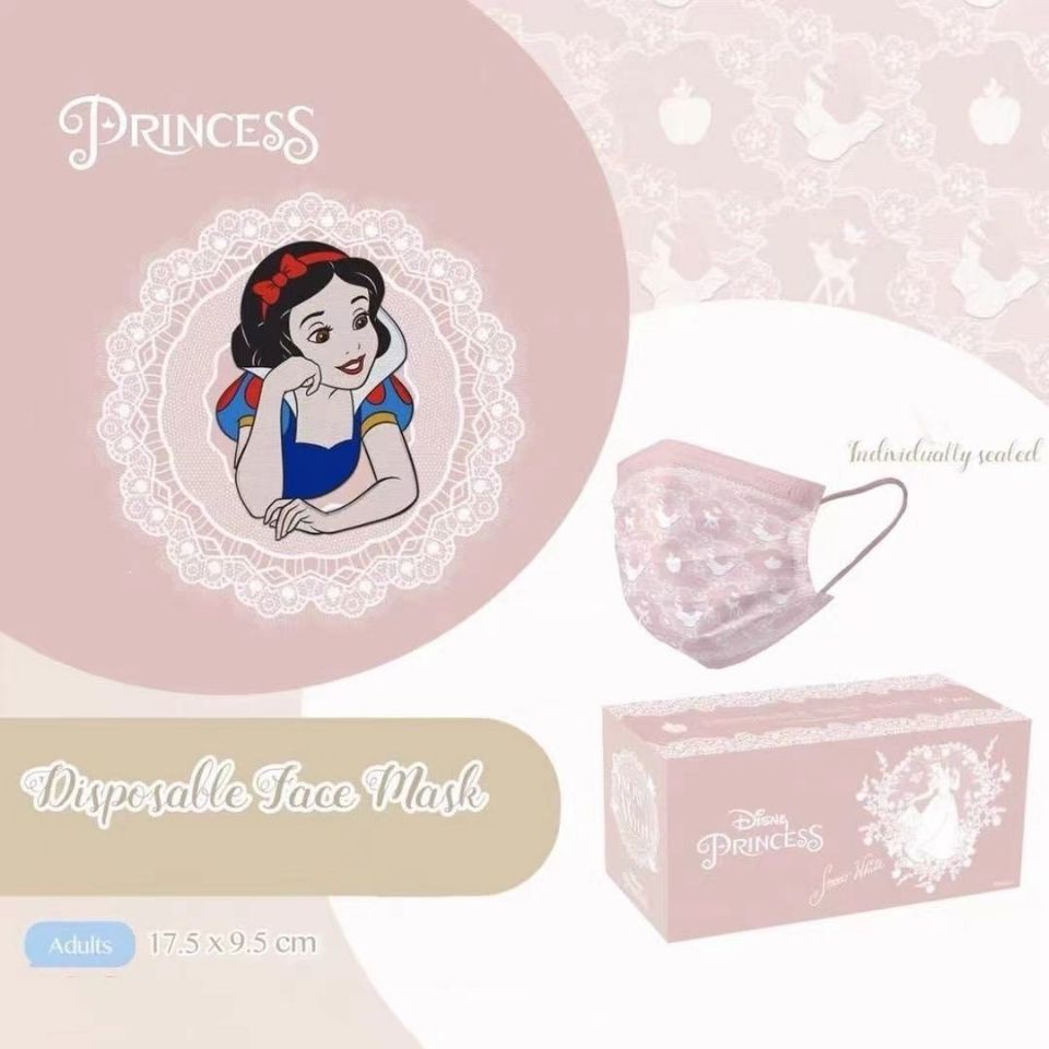 Set 10 / 20 / 50 Khẩu Trang 3 Lớp Dùng Một Lần In Hình Frozen / Công Chúa Lọ Lem / Công Chúa Lọ Lem / Alice Nhiều Màu Sắc Cho Người Lớn