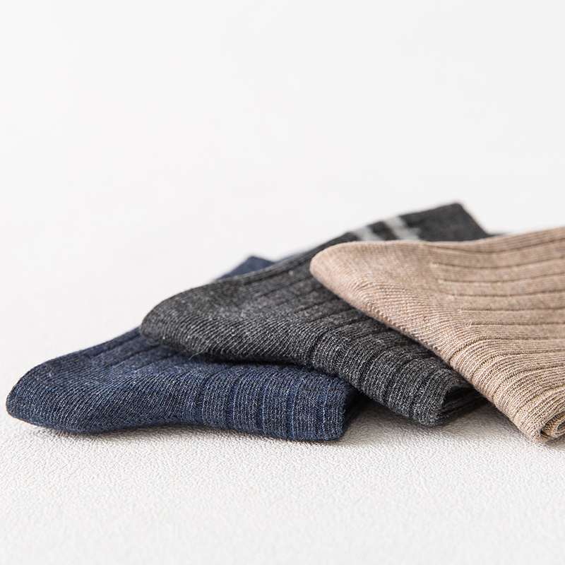 Đôi vớ cổ cao chất liệu cotton sọc gân kháng khuẩn họa tiết sọc phong cách thể thao thời trang thường ngày cho nam