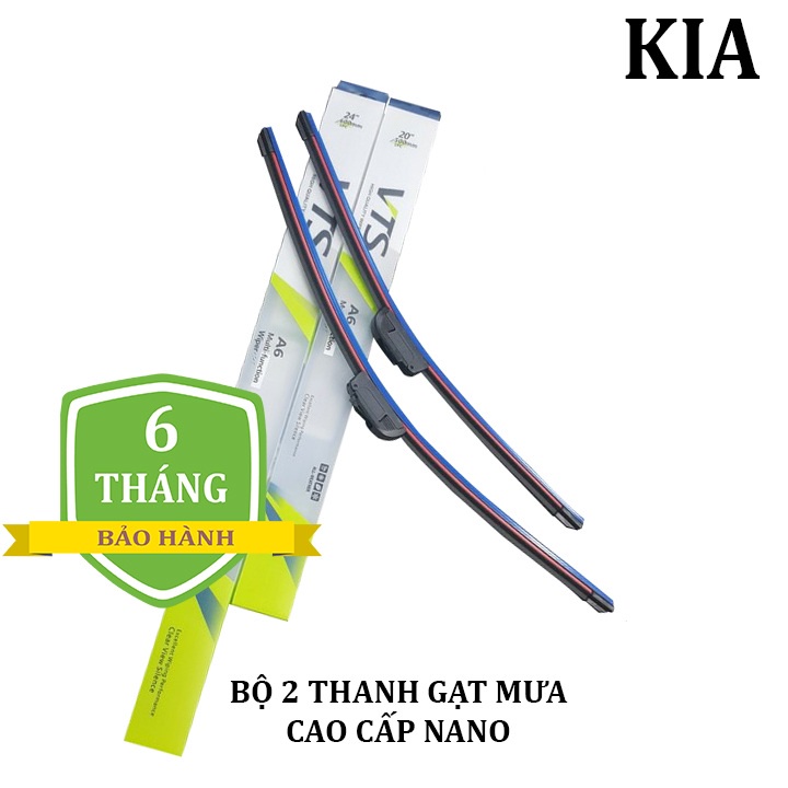 Bộ 2 thanh gạt nước mưa ô tô Nano xương mềm dành cho các dòng xe Kia